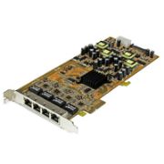 Image de StarTech.com Carte réseau PCIe à 4 ports Gigabit Power over Ethernet - NIC PCI Express PSE / PoE (ST4000PEXPSE)