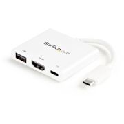 Image de StarTech.com Adaptateur multiport USB-C vers HDMI 4K avec USB Power Delivery et port USB-A - Blanc (CDP2HDUACPW)