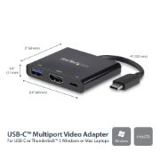 Image de StarTech.com Adaptateur multifonction USB-C vers HDMI 4K avec USB Power Delivery et port USB-A (CDP2HDUACP)