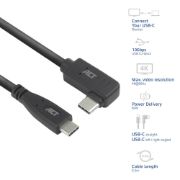 Image de ACT Câble USB 3.0 10 Gbit/s 60 W USB Type-C (droit) vers USB Type-C (coudé à gauche/droite), 3 mètre (AC7408)