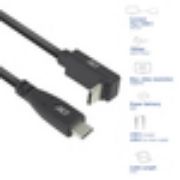 Image de ACT Câble USB 3.0 10 Gbit/s 60 W USB Type-C (droit) vers USB Type-C (coudé vers le haut/bas), 2 mètre (AC7472)