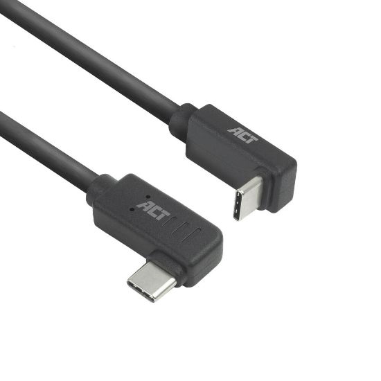 Image de ACT Câble USB 3.0 10 Gbit/s 60 W USB Type-C (coudé vers la gauche/droite) vers USB Type-C (coudé vers le haut/bas), 1 mètre (AC7481)