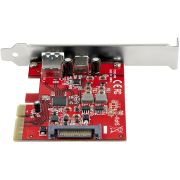 Image de StarTech.com Carte PCIe à 2 ports - USB-A et USB-C, 10 Gbps - Adaptateur de carte contrôleur hôte PCI Express Type C / A USB 3.2 Gen 2 - Carte d'extension d'extension PCIe U ... (PEXUSB311AC3)