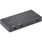 Image de StarTech.com Switch KVM Hybride 2 Ports USB-A + HDMI & USB-C - Écran Unique HDMI 2.0 4K 60Hz - Commutateur KVM Compact HDMI Desktop et/ou Laptop - Alimenté par Bus USB - Compa ... (SV221HUC4K)