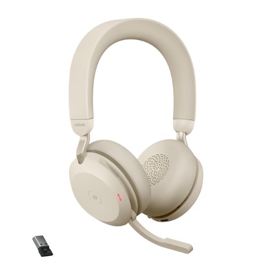 Image de Jabra Evolve2 75 Casque Sans fil Arceau Bureau/Centre d'appels Bluetooth Beige (27599-999-998)