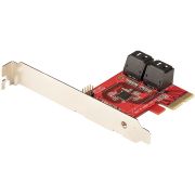 Image de StarTech.com Carte PCI Express SATA 4 ports - Carte Contrôleur PCIe SATA - 6Gbps - ASM1166 Non-Raid - Convertisseur PCI Express 3.0 vers SATA - Connecteurs SATA Empil ... (4P6G-PCIE-SATA-CARD)