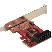 Image de StarTech.com Carte PCI Express SATA 4 ports - Carte Contrôleur PCIe SATA - 6Gbps - ASM1166 Non-Raid - Convertisseur PCI Express 3.0 vers SATA - Connecteurs SATA Empil ... (4P6G-PCIE-SATA-CARD)