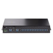 Image de StarTech.com Hub USB 3.0 5Gbps Industriel à 16 Ports - Montage DIN/Surface/Rack - Protection ESD - Commutateur USB 3.0 Alimenté, Jusqu'à 120W de Charge USB Partagée - ... (5G16AINDS-USB-A-HUB)