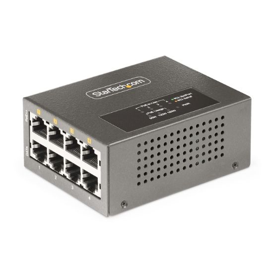 Image de StarTech.com Injecteur PoE++ Multi-Gigabit à 4 Ports, Ethernet 5/2.5/1G (NBASE-T), PoE/PoE+/PoE++ (802.3af/802.3at/802.3bt), Puissance Absorbée 160Watts, Montage Mura ... (AS445C-POE-INJECTOR)