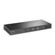 Image de TP-Link TL-SG1218MPE Géré L2 Gigabit Ethernet (10/100/1000) Connexion Ethernet, supportant l'alimentation via ce port (PoE) 1U Noir (TL-SG1218MPE V1)