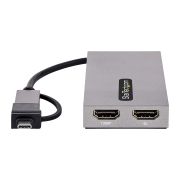 Image de StarTech.com Adaptateur USB vers Double HDMI - USB A/C vers 2 Écrans HDMI (1x 4K30Hz, 1x 1080p) - Dongle Intégré USB-A vers C, Câble de 11cm - Adaptateur USB 3.0 vers HDMI ... (107B-USB-HDMI)