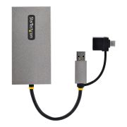 Image de StarTech.com Adaptateur USB vers Double HDMI - USB A/C vers 2 Écrans HDMI (1x 4K30Hz, 1x 1080p) - Dongle Intégré USB-A vers C, Câble de 11cm - Adaptateur USB 3.0 vers HDMI ... (107B-USB-HDMI)