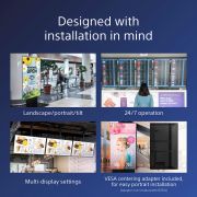 Image de Sony Écran d'affichage dynamique Écran plat de signalisation numérique 190,5 cm (75") LCD Wifi 700 cd/m² 4K Ultra HD Noir Android 24/7 (FW-75BZ40L)