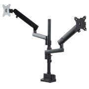 Image de StarTech.com Support Double Écran PC - Bras Double Moniteur VESA - 32" 8kg - Empilables Verticalement - Porte 2 Écrans Hauteur Réglable/Articulé - Fixation Pince/œillet (ARMDUALPIVOT)