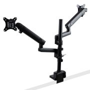 Image de StarTech.com Support Double Écran PC - Bras Double Moniteur VESA - 32" 8kg - Empilables Verticalement - Porte 2 Écrans Hauteur Réglable/Articulé - Fixation Pince/œillet (ARMDUALPIVOT)