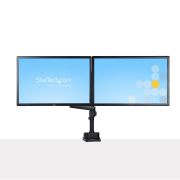 Image de StarTech.com Support Double Écran PC - Bras Double Moniteur VESA - 32" 8kg - Empilables Verticalement - Porte 2 Écrans Hauteur Réglable/Articulé - Fixation Pince/œillet (ARMDUALPIVOT)