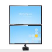 Image de StarTech.com Support Double Écran PC - Bras Double Moniteur VESA - 32" 8kg - Empilables Verticalement - Porte 2 Écrans Hauteur Réglable/Articulé - Fixation Pince/œillet (ARMDUALPIVOT)