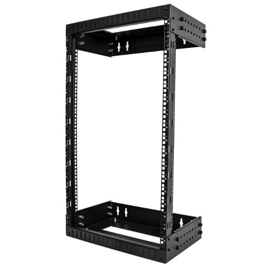 Image de StarTech.com Rack Réseau Mural 18U à 2 Montants, Rack Serveur 19" à Cadre Ouvert avec Profondeur Ajustable, Rack de Données Mural pour IT/AV/Panneau de Patch/ Equipem ... (RACK-18U-20-WALL-OA)