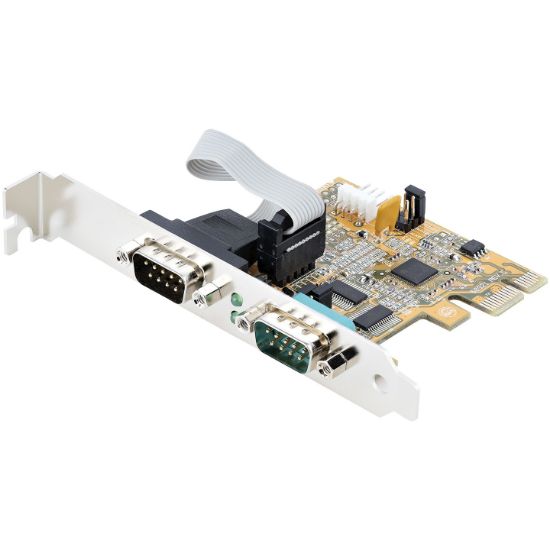 Image de StarTech.com Carte Série PCI Express à 2 ports - Carte d'Extension Série PCIe vers RS232 (DB9) - Adaptateur PCIe avec UART 16C1050, Supports Standard ou Profil Bas - ... (21050-PC-SERIAL-CARD)