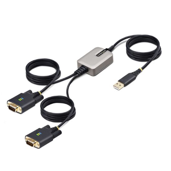 Image de StarTech.com changeur de genre de câble USB-A 2 x DB-9 RS-232 Noir, Gris (2P6FFC-USB-SERIAL)