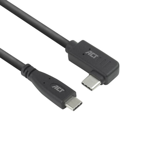 Image de ACT Câble USB 3.0 10 Gbit/s 60 W USB Type-C (droit) vers USB Type-C (coudé à gauche/droite), 0,5 mètre (AC7405)