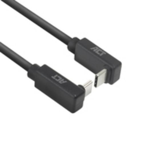 Image de ACT Câble USB 3.0 10 Gbit/s 60 W USB Type-C (coudé vers le haut/bas) vers USB Type-C (coudé vers le haut/bas), 0,5 mètre (AC7476)