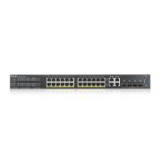 Image de Zyxel commutateur réseau Géré L2 Gigabit Ethernet (10/100/1000) Connexion Ethernet, supportant l'alimentation via ce port (PoE) Noir (GS2220-28HP-EU0101F)