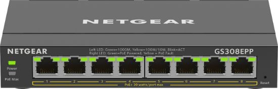 Image de NETGEAR 8-Port Gigabit Ethernet High-Power PoE+ Plus Switch (GS308EPP) Géré L2/L3 Gigabit Ethernet (10/100/1000) Connexion Ethernet, supportant l'alimentation via ce port ... (GS308EPP-100PES)
