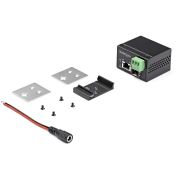 Image de StarTech.com Convertisseur Fibre RJ45 PoE+ Industriel 30W - SFP vers RJ45 - Gigabit Fibre Optique Mono Mode/Multi Mode vers Cuivre - Mini Boîtier IP-30 Durable / -40 à +75°C (IMC1GSFP30W)