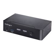 Image de StarTech.com Switch KVM USB C - KVM DisplayPort à 2 ports Vidéo HDR UHD 4K 60Hz - Audio 3.5, Hub 5Gbps 4x USB HID et 2x USB 1 3.2 Gen 1 - Commutateur KVM USB Type-C - Compatib ... (SV231DPUCA)