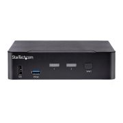 Image de StarTech.com Switch KVM USB C - KVM DisplayPort à 2 ports Vidéo HDR UHD 4K 60Hz - Audio 3.5, Hub 5Gbps 4x USB HID et 2x USB 1 3.2 Gen 1 - Commutateur KVM USB Type-C - Compatib ... (SV231DPUCA)