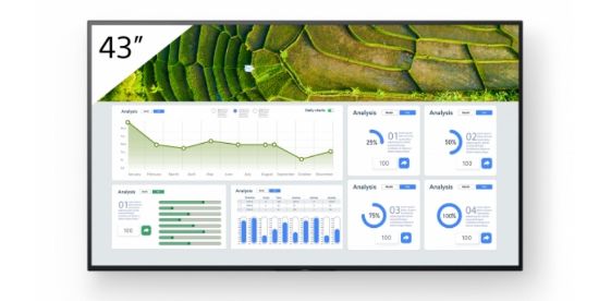 Image de Sony Écran d'affichage dynamique Écran plat de signalisation numérique 109,2 cm (43") LCD Wifi 440 cd/m² 4K Ultra HD Noir Android 24/7 (FW-43BZ30L)