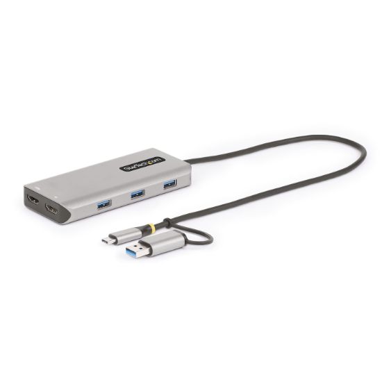 Image de StarTech.com Adaptateur Multiport USB-C avec Dongle USB-C vers USB-A, Double HDMI (4K30Hz/1080p60Hz), 3x USB-A 5Gbps, Mini Station d'Accueil de Voyage, Dock/Station d ... (167B-USBC-MULTIPORT)