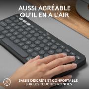Image de Logitech Pebble Keys 2 K380s clavier Universel RF sans fil + Bluetooth AZERTY Français Graphite (920-011803)