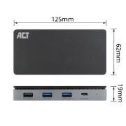 Image de ACT station d'accueil Avec fil USB 3.2 Gen 1 (3.1 Gen 1) Type-C Noir, Gris (AC7093)