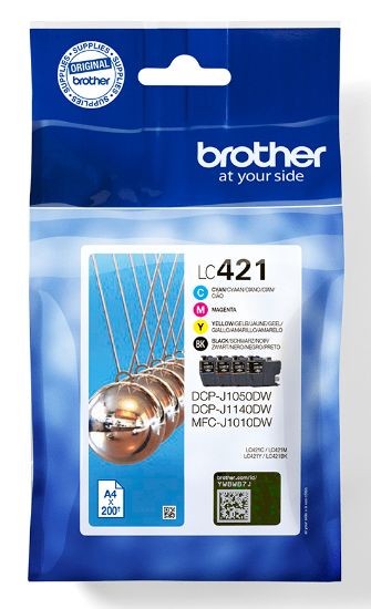 Image de Brother LC421VAL - Pack de 4 cartouches d'encre originales (LC421VALDR)