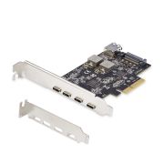 Image de StarTech.com Carte PCIe USB à 5 Ports, USB 3.2 10Gbps, Carte PCI Express avec 4x USB-C et 1x USB-A interne, Carte Contrôleur USB PCIe, Windows/macOS/Linux (PS4C3IA3-USB-C-CARD)