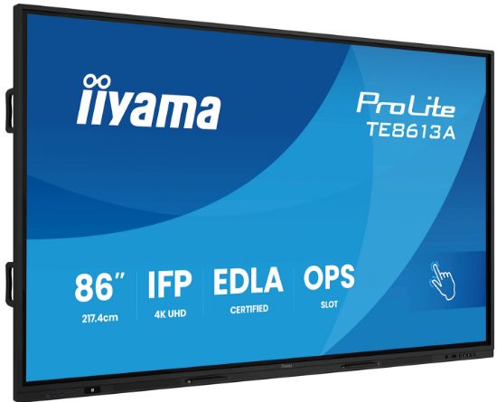 Image de iiyama Écran d'affichage dynamique Écran plat interactif 2,17 m (85.6") Wifi 500 cd/m² 4K Ultra HD Noir Écran tactile Intégré dans le processeur Android 18/7 (TE8613A-B1AG)
