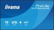 Image de iiyama Écran d'affichage dynamique Écran plat de signalisation numérique 190,5 cm (75") Wifi 500 cd/m² 4K Ultra HD Noir Intégré dans le processeur Android 24/7 (LH7564UHS-B1AG)