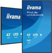 Image de iiyama Écran d'affichage dynamique Écran plat de signalisation numérique 109,2 cm (43") LED Wifi 500 cd/m² 4K Ultra HD Noir Intégré dans le processeur Android 24/7 (LH4364UHS-B1AG)