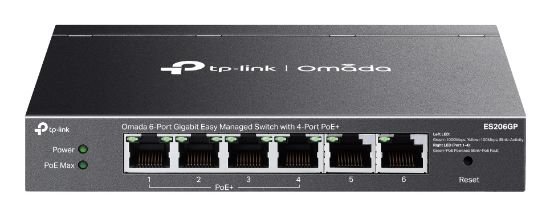 Image de TP-Link Omada commutateur réseau Géré Gigabit Ethernet (10/100/1000) Connexion Ethernet, supportant l'alimentation via ce port (PoE) Noir (ES206GP)