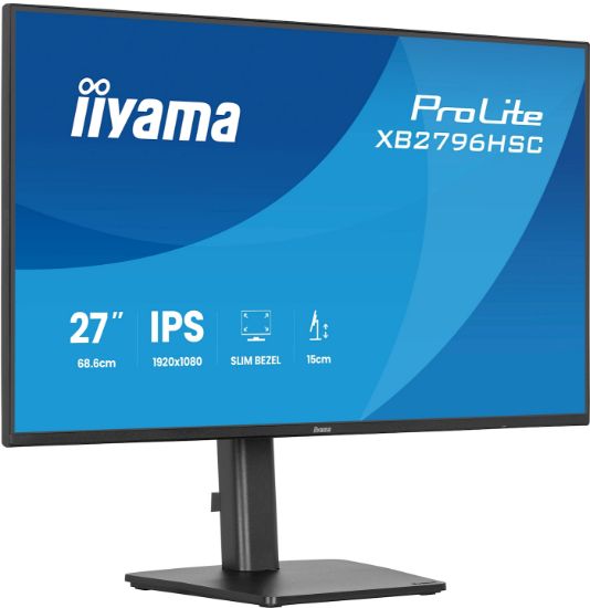 Image de iiyama ProLite écran plat de PC 68,6 cm (27") 1920 x 1080 pixels Full HD LED Noir (XB2796HSC-B1)