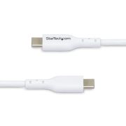 Image de StarTech.com Lot de 2 Câbles de Recharge USB-C de 2m Blanc, Câble USB C, Cordon d'Alimentation pour PC Portable USB 2.0 Type-C, Alimentation 60 W 3 A, Gaine TPE, Câble d ... (USB2CC2MNCWHE2PK)
