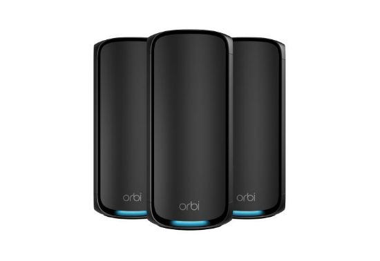 Image de NETGEAR Orbi 970 Series Quad-Band WiFi 7, 3-Pack Quad-band (2.4 GHz / 5 GHz-1 / 5 GHz-2 / 6 GHz) Wi-Fi 6 (802.11ax) Noir Interne (RBE973SB-100EUS)