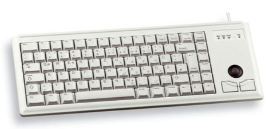 Image de CHERRY G84-4400 TRACKBALL KEYBOARD Clavier filaire miniature, trackball, PS2, gris clair, AZERTY - FR (G84-4400LPBFR-0)