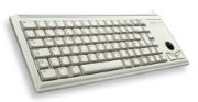 Image de CHERRY G84-4400 TRACKBALL KEYBOARD Clavier filaire miniature, trackball, PS2, gris clair, AZERTY - FR (G84-4400LPBFR-0)