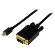 Image de StarTech.com Adaptateur Mini DisplayPort vers VGA - Câble Display Port Mâle VGA Mâle 1920x1200 - Noir 1,8m (MDP2VGAMM6B)