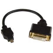 Image de StarTech.com Adaptateur vidéo Micro HDMI vers DVI-D de 20 cm - Convertisseur Micro HDMI vers DVI - M/F - Noir (HDDDVIMF8IN)