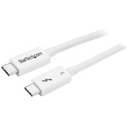 Image de StarTech.com Câble Thunderbolt 3 de 50 cm - 40 Gb/s - Compatible Thunderbolt, USB et DisplayPort - Blanc (TBLT34MM50CW)