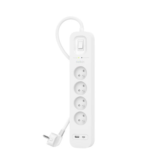 Image de Belkin protection surtension Blanc 4 sortie(s) CA 2 m (SRB001CA2M)